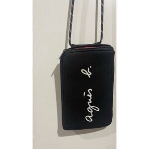 Agnes b Black crossbody bag Interior Red Exclusive Japanese Magazine